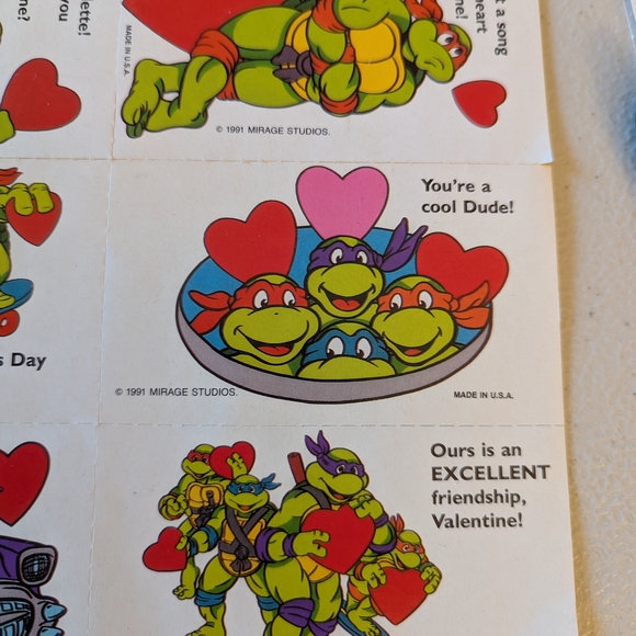 Teenage Mutant Ninja Turtles Valentine's Cards 1991. - Picture 5 of 6